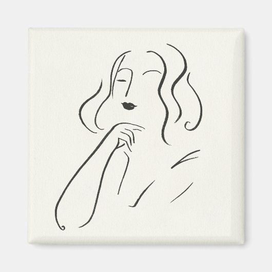 Einfache Studie - Skizze einer Frau Magnet (Vorne)