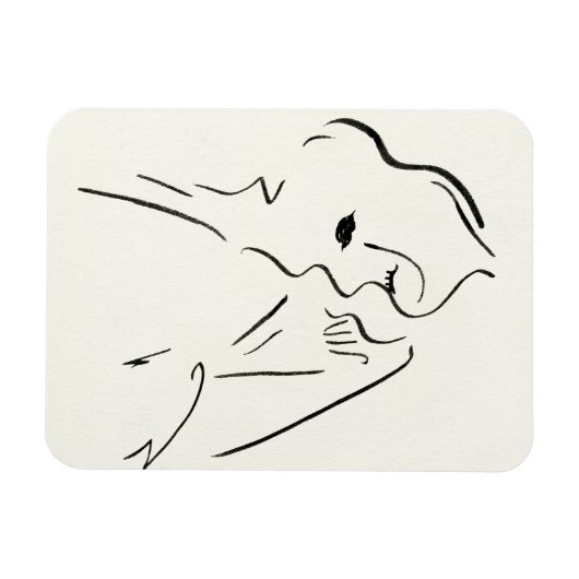 Einfache Studie - Skizze einer Frau Magnet (Horizontal)