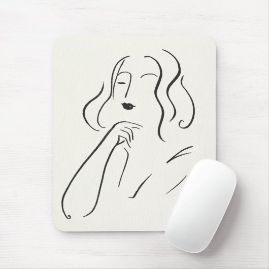 Einfache Studie - Skizze einer Frau Mousepad (Mit Mouse)