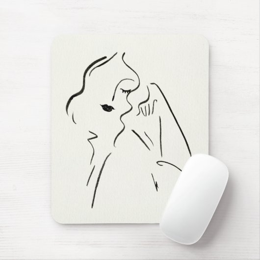 Einfache Studie - Skizze einer Frau Mousepad (Mit Mouse)