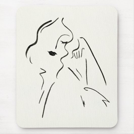 Einfache Studie - Skizze einer Frau Mousepad (Vorne)