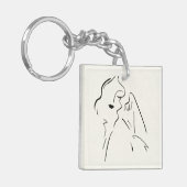 Einfache Studie - Skizze einer Frau Schlüsselanhänger (Vorderseite links)