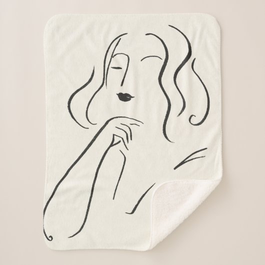 Einfache Studie - Skizze einer Frau Sherpadecke (Vorderseite)