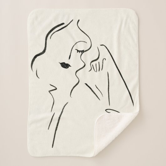 Einfache Studie - Skizze einer Frau Sherpadecke (Vorderseite)