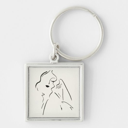 Einfache Studie - Skizze einer Lady Schlüsselanhänger (Vorne)