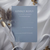 Einfache, stylische, dunkelblaue Monogram für feie RSVP Karte