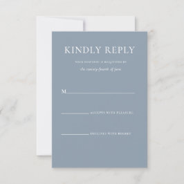 Einfache, stylische, dunkelblaue Monogram für feie RSVP Karte