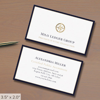 Einfache, stylische Logo Navy Blue Border Visitenkarte