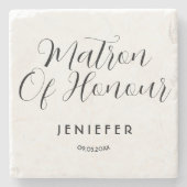 Einfache, stylische Script Bridesmaid-Personalisie Steinuntersetzer (Vorderseite)