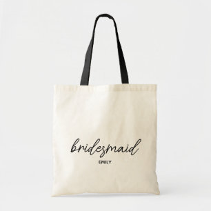 Einfache, stylische Script Bridesmaid-Personalisie Tragetasche