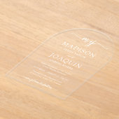 Einfache, stylische Skriptinitialen Hochzeitstil Acryleinladungen (Ablage )