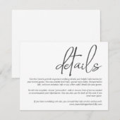 Einfache, stylische SkriptWedding-Informationen Begleitkarte (Vorne/Hinten)