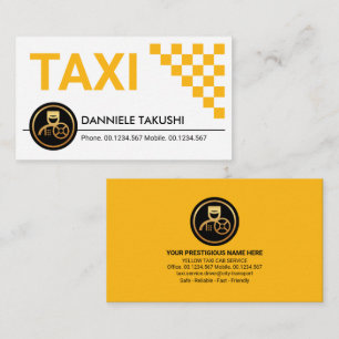 Einfache, stylische Yellow Taxi Karo Box Visitenkarte