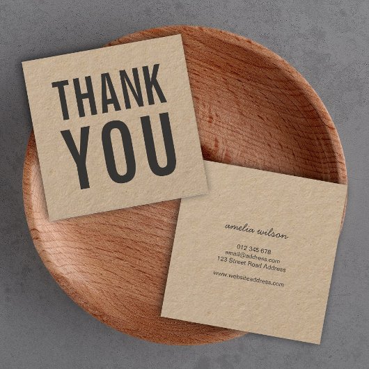 Einfache Stylish Rustic Thank You Kraft