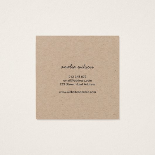 Einfache Stylish Rustic Thank You Kraft (Rückseite)