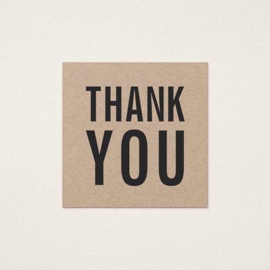 Einfache Stylish Rustic Thank You Kraft (Vorderseite)