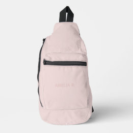 Einfache subtile rosa Bezeichnung auf weichem Rosa Crossbody Bag