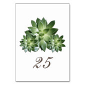 Einfache Sukkulente Hochzeitskarte Tischnummer (Rückseite)
