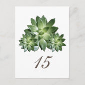 Einfache Sukkulente Hochzeitskarte Tischnummer Pos (Vorderseite)