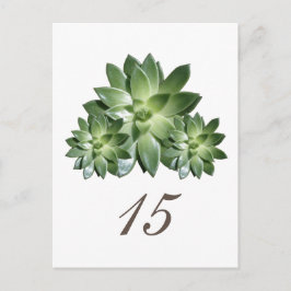Einfache Sukkulente Hochzeitskarte Tischnummer Pos