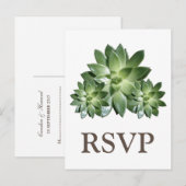 Einfache Sukkulente Hochzeitssache RSVP Postkarte (Vorne/Hinten)