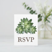 Einfache Sukkulente Hochzeitssache RSVP Postkarte (Stehend Vorderseite)