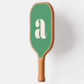 Einfache Summer Green Bold Retro Monogram Initial Pickleball Schläger (Links)