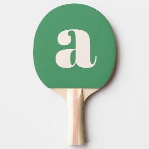 Einfache Summer Green Bold Retro Monogram Initial Tischtennis Schläger