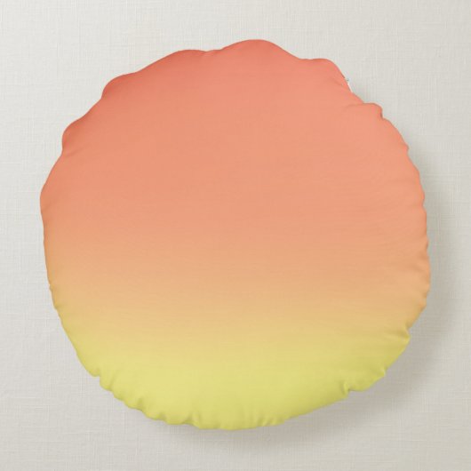 Einfache Sunset Ombre Effekt orange & gelb Rundes Kissen (Rückseite)