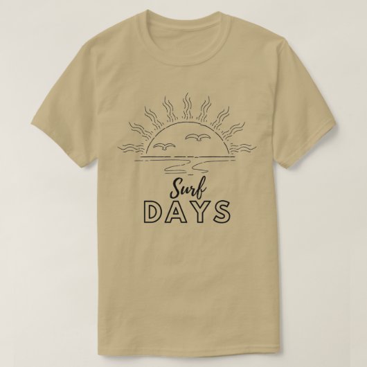Einfache Surftage mit Sonnenuntergang T-Shirt (Design vorne)