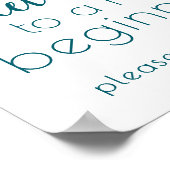 Einfache Süße beenden Neuanfang | Aquamarines Aqua Poster (Ecke)