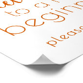 Einfache Süße beenden Neuanfang | Fall Orange Poster (Ecke)