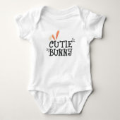 Einfache Süsse Bunny Oaster Typografie | Bodysuit Baby Strampler (Vorderseite)