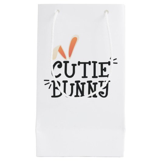 Einfache Süsse Bunny Oaster Typografie | Geschenkt Kleine Geschenktüte (Vorderseite)