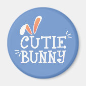 Einfache Süsse Bunny Oaster Typografie | Magnet (Vorne)