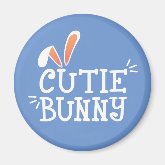 Einfache Süsse Bunny Oaster Typografie | Magnet (Vorne)