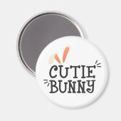 Einfache Süsse Bunny Oaster Typografie | Magnet (Vorderseite/Rückseite)