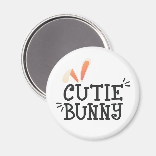 Einfache Süsse Bunny Oaster Typografie | Magnet (Vorderseite/Rückseite)