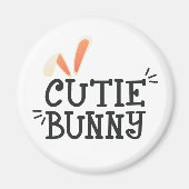Einfache Süsse Bunny Oaster Typografie | Magnet (Vorne)