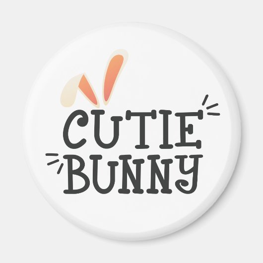 Einfache Süsse Bunny Oaster Typografie | Magnet (Vorne)