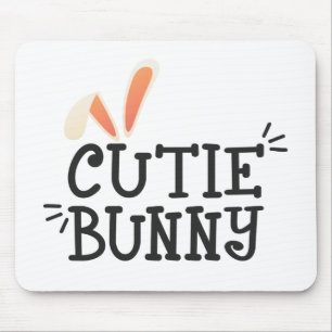 Einfache Süsse Bunny Oaster Typografie Mousepad