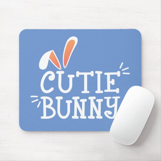 Einfache Süsse Bunny Oaster Typografie | Mousepad (Mit Mouse)
