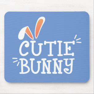 Einfache Süsse Bunny Oaster Typografie Mousepad