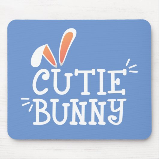 Einfache Süsse Bunny Oaster Typografie | Mousepad (Vorne)