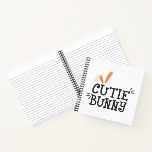 Einfache Süsse Bunny Oaster Typografie   Notizbuch