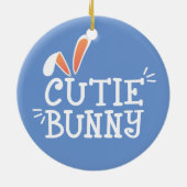Einfache Süsse Bunny Oaster Typografie | Ornament (Hinten)
