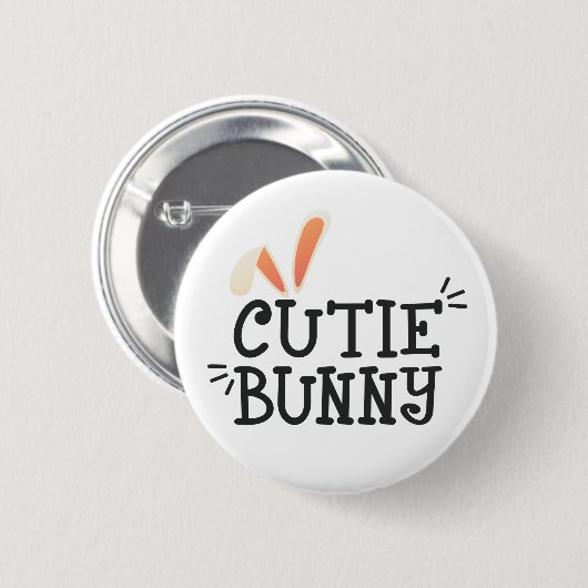 Einfache Süsse Bunny Oaster Typografie | Schaltflä Button (Vorne & Hinten)