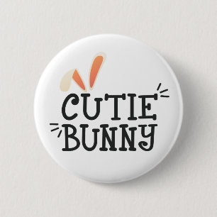 Einfache Süsse Bunny Oaster Typografie Schaltflä Button