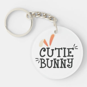 Einfache Süsse Bunny Oaster Typografie   Schlüssel Schlüsselanhänger