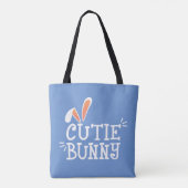 Einfache Süsse Bunny Oaster Typografie | Tragetasc Tasche (Rückseite)